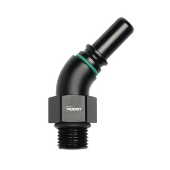 High Flow Quick Click Male Fitting Dash 6 / -06 AN to ORB Dash 6 / -06 AN - 45° - matte black