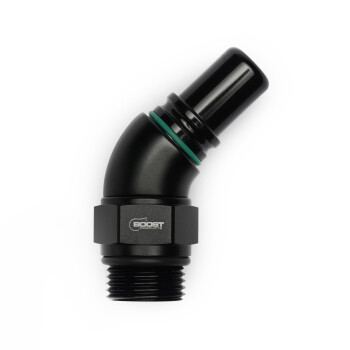 High Flow Quick Click Male Fitting Dash 10 / -10 AN to ORB Dash 10 / -10 AN - 45° - matte black