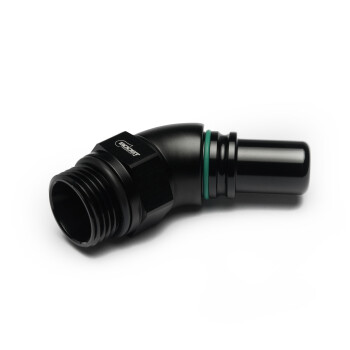 High Flow Quick Click Male Fitting Dash 10 / -10 AN to ORB Dash 10 / -10 AN - 45° - matte black