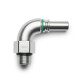 High Flow Quick Click Male Fitting Dash 4 / -04 AN to ORB Dash 4 / -04 AN - 90° - matte silver