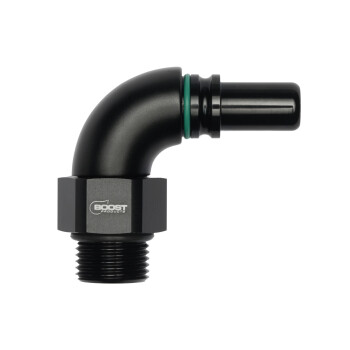 High Flow Quick Click Male Fitting Dash 8 / -08 AN to ORB Dash 8 / -08 AN - 90° - matte black
