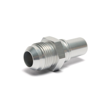 Quick Click Male Fitting Dash 4 / -04 AN to Dash 4 / -04 AN Male - matte silver
