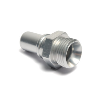 Quick Click Male Reducer Fitting Dash 6 / -06 AN to ORB Dash 10 / -10 AN Male - matte silver