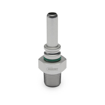 Quick Click Male Fitting Dash 4 / -04 AN to NPT 1/8" Male - matte silver