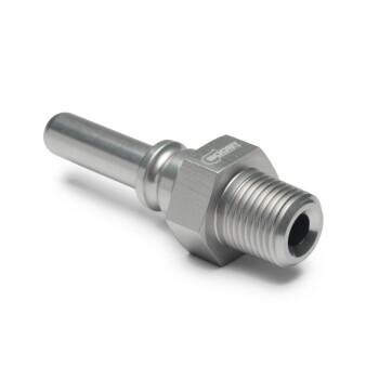 Quick Click Male Fitting Dash 4 / -04 AN to NPT 1/8" Male - matte silver