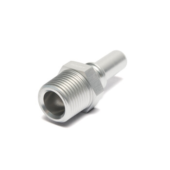 Quick Click Male Fitting Dash 6 / -06 AN to NPT 3/8" Male - matte silver