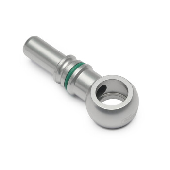 Quick Click Male Fitting Dash 6 / -06 AN to Banjo M14 - matte silver