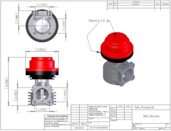 Wastegate TiAL F46P, silver, 0,4 bar
