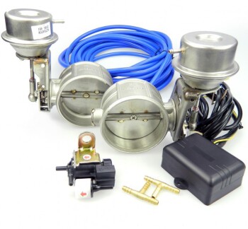 Exhaust Cutout Valve 76mm - Vacuum Controlled - Duplex...