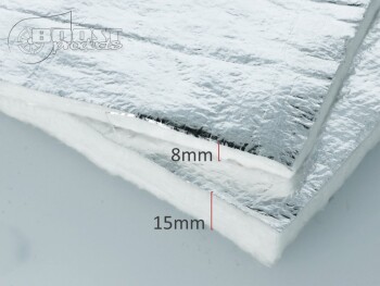 Heat Protection - Fiberglass Mat with Aluminum Coating 8mm - 60x90cm