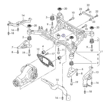 Billet Aluminum Rear Differential Mount Upgrade, Audi RS4 (2013-2016)