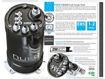 2G Fuel Surge Tank 3l for two internal DW400 Fuel Pumps