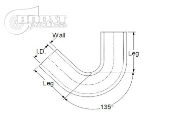 Silicone Elbow 135°, 10mm, black