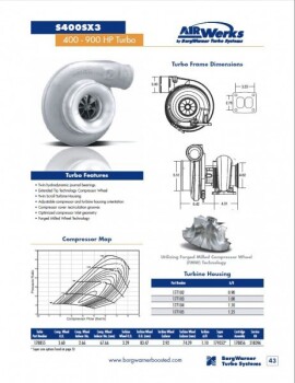 BorgWarner AirWerks S400SX Turbo 1.10 A/R - 68mm 91/83 -...