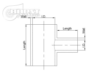 Silicone T-Piece Adapter 51mm / 25mm / black
